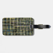 Gelbes Gitter Linien Art Muster Gepäckanhänger (Rückseite horizontal)