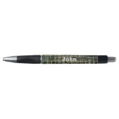 Gelbes Gitter Linien Art Muster Kugelschreiber (Vorderseite)