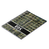 Gelbes Gitter Linien Art Muster Notizblock (Linke Seite)