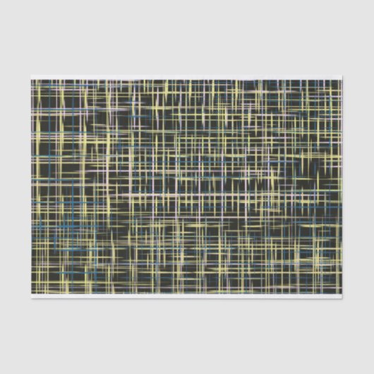 Gelbes Gitter Linien Art Muster Seidenpapier (Vorderseite)