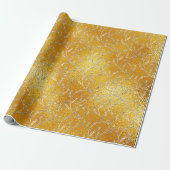 Gelbes Glas Lemon Blumenfolien Laurel Geschenkpapier (Ungerollt)
