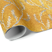 Gelbes Glas Lemon Blumenfolien Laurel Geschenkpapier (Rolleneckpunkt)