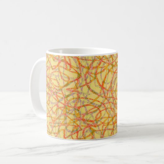 Gelbes Gliedermuster Kaffeetasse (Vorderseite Links)