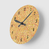 Gelbes Gliedermuster Runde Wanduhr (Winkel)