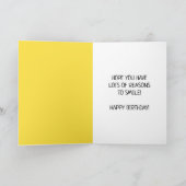 Gelbes Glück lächelnd Gesicht Emoji Emoticon Gebur Karte (Innenseite)