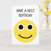 Gelbes Glück lächelnd Gesicht Emoji Emoticon Gebur Karte (Gelbe Blume)