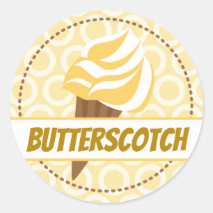 Gelbes Gold-Eiscreme-Circle-Label Runder Aufkleber