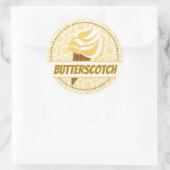 Gelbes Gold-Eiscreme-Circle-Label Runder Aufkleber (Tasche)