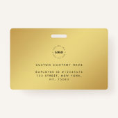 Gelbes Gold Foto-ID-Karte mit benutzerdefiniertem  Ausweis (Rückseite)