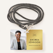 Gelbes Gold Foto-ID-Karte mit benutzerdefiniertem  Ausweis (Vorderseite mit Schlüsselband)