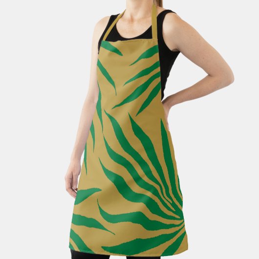 Gelbes Gold Grünes Leaf-Stammesmuster Afrika Schürze (InSitu)