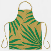 Gelbes Gold Grünes Leaf-Stammesmuster Afrika Schürze (Vorderseite)