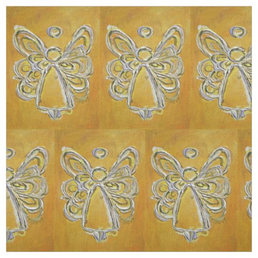 Gelbes Gold Guardian Engel Kunststoffe Stoff (Muster)