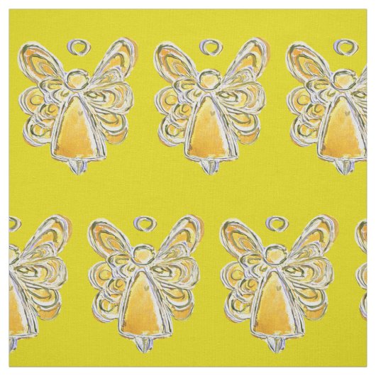 Gelbes Gold Guardian Engel Kunststoffe Stoff (Muster)