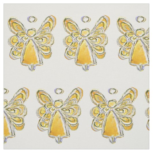 Gelbes Gold Guardian Engel Kunststoffe Stoff (Muster)