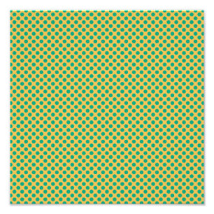 Gelbes Gold mit Smaragdgrünen Polka Dots STaylor Fotodruck