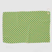 Gelbes Gold mit Smarald Green Polka Dots STaylor Golfhandtuch (Horizontal)