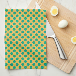 Gelbes Gold mit Smarald Green Polka Dots STaylor Handtuch