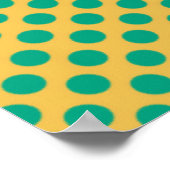 Gelbes Gold mit Smarald Green Polka Dots STaylor Poster (Ecke)