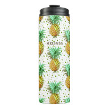 Gelbes Gold und grünes Ananas Muster.