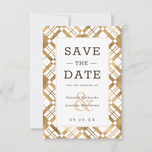 Gelbes Gold und jede Farbe rustikale Bauernhof Kar Save The Date (Vorderseite)