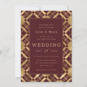 Gelbes Gold und jedes Karierte Hintergrundbild Einladung (Vorderseite)