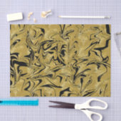Gelbes Gold und Schwarz Eleganter Glam Marmor Swir Seidenpapier (Handwerk)