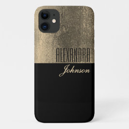 Gelbes Gold und schwarzer einfacher Name Case-Mate iPhone Hülle