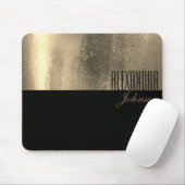 Gelbes Gold und schwarzer einfacher Name Mousepad (Mit Mouse)