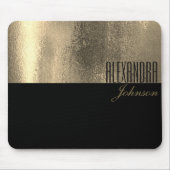Gelbes Gold und schwarzer einfacher Name Mousepad (Vorne)