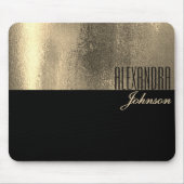 Gelbes Gold und schwarzer einfacher Name Mousepad (Vorne)