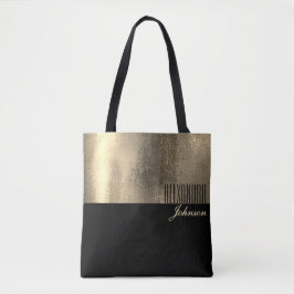 Gelbes Gold und schwarzer einfacher Name Tasche
