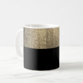 Gelbes Gold und schwarzer Elegantenname Kaffeetasse (Vorderseite Links)