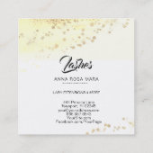 *~* gelbes Goldabstrakte PastellGlitzer-Peitschen Quadratische Visitenkarte (Rückseite)