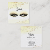 *~* gelbes Goldabstrakte PastellGlitzer-Peitschen Quadratische Visitenkarte (Vorne/Hinten)