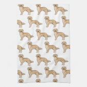 Gelbes Golden Retriever Niedlich Cartoon Dog Muste Geschirrtuch (Vertikal)