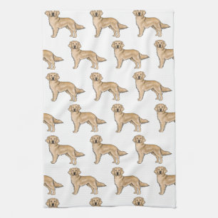 Gelbes Golden Retriever Niedlich Cartoon Dog Muste Geschirrtuch