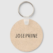 Gelbes Golden Retriever Niedlich Cartoon Dog Portr Schlüsselanhänger (Rückseite)