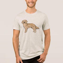 Gelbes Golden Retriever Niedlicher Cartoon Dog Art Tri-Blend Shirt
