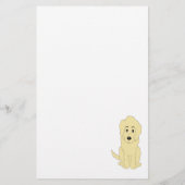 Gelbes Goldendoodle-Doodle-Design Briefpapier (Rückseite)