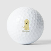 Gelbes Goldendoodle-Doodle-Design Golfball (Vorderseite)