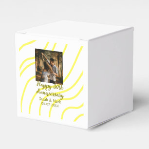 Gelbes goldenes Foto 30. Hochzeitstag Name  Geschenkschachtel