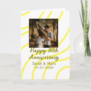 Gelbes goldenes Foto 30. Hochzeitstag Name Karte
