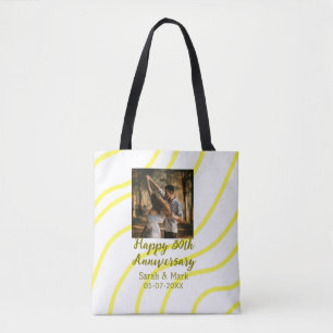 Gelbes goldenes Foto 30. Hochzeitstag Name Tasche