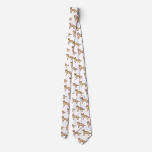 Gelbes goldenes Retriever-Muster, kundenspezifisch Krawatte (Rückseite)