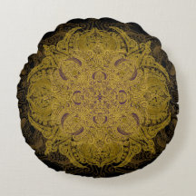 Gelbes Goldmit filigran geschmückte Mehndi Mandala