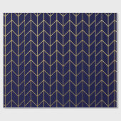 Gelbes GoldZickzack Marine-Blaumoderner Chic Geschenkpapier (Flach)