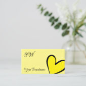 Gelbes gorgeous Hecht mit Monogramm Niedlich Visitenkarte (Stehend Vorderseite)