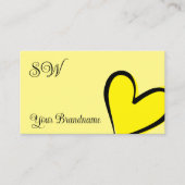 Gelbes gorgeous Hecht mit Monogramm Niedlich Visitenkarte (Vorderseite)