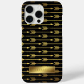 Gelbes Gradient- und Schwarz-Pfeile-Muster Case-Mate iPhone Hülle (Rückseite)